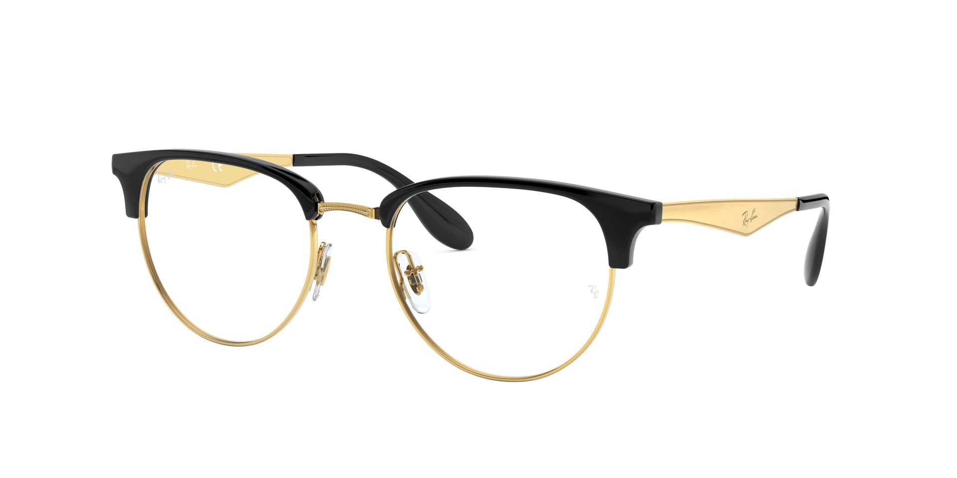 Eyeglasses RAY-BAN RX 6396 5784 51/19 Unisex Noir / or Clubmaster Full ...